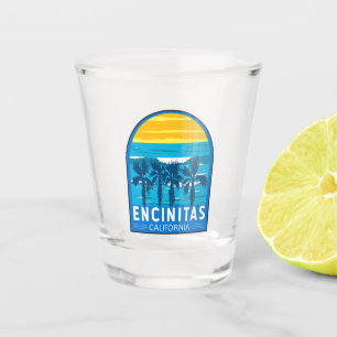 Encinitas California Travel Art Vintage Shot Glass