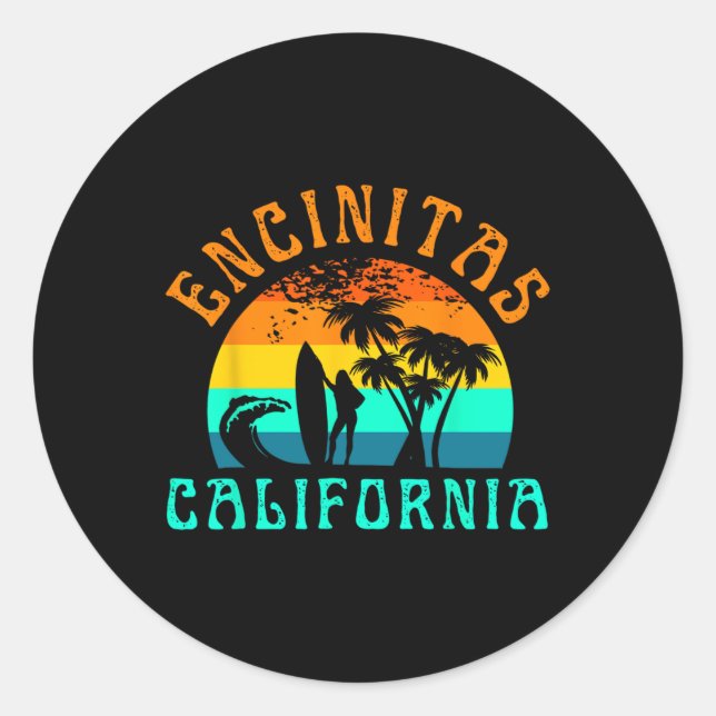 Encinitas  classic round sticker (Front)