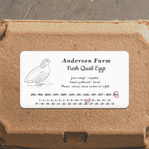 Encircled Date - Farm Quail Eggs White Sticker