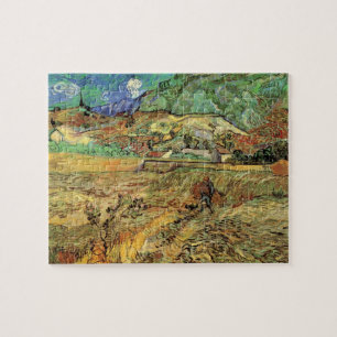 Enclosed Wheat Field w Peasant by Vincent van Gogh Jigsaw Puzzle