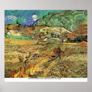 Enclosed Wheat Field with Peasant by van Gogh Poster