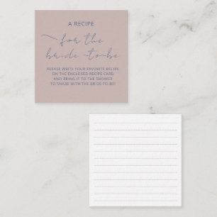 Enclosure Card "A RECIPE" for the bridel shower