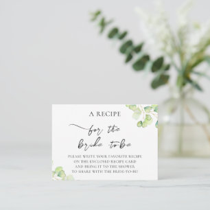 Enclosure Card "A RECIPE" for the bridel shower