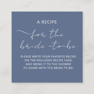 Enclosure Card "A RECIPE" for the bridel shower