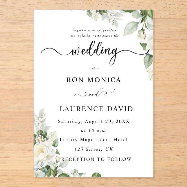 Enclosure Card Acrylic Invitations (Front)