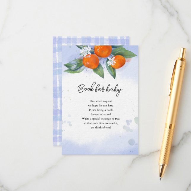 Enclosure Card BOOKS FOR BABY baby shower (Front/Back In Situ)