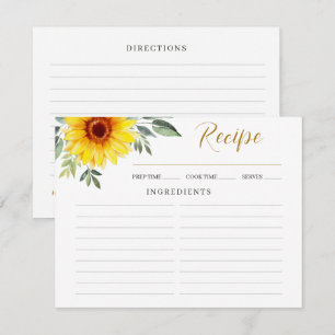 Enclosure Card Bridal Shower Recipe.