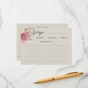 Enclosure Card Bridal Shower Recipe.