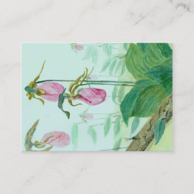 Enclosure Card - Lady Slippers  Pink Spring Flower (Front)