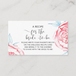 Enclosure Card "RECIPE for the bride - to - be"