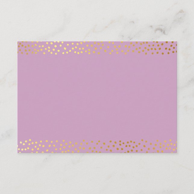 ENCLOSURE CARD rustic gold mini confetti purple (Front)