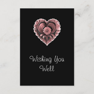 Enclosure Card Wedding Red Heart Floral Insert