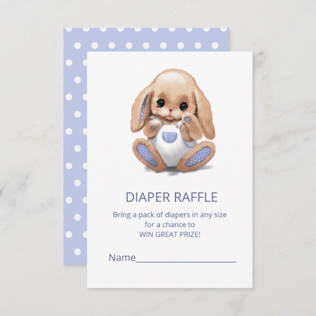 Enclosure Card with a cute plush bunny to enter th (Front/Back)