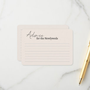 Enclosure Cards Advice for a bride shower.