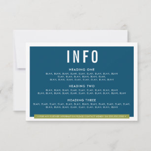 ENCLOSURE DETAIL fun bold block olive dark blue RSVP Card
