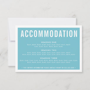 ENCLOSURE DETAIL INFO modern turquoise aqua blue RSVP Card