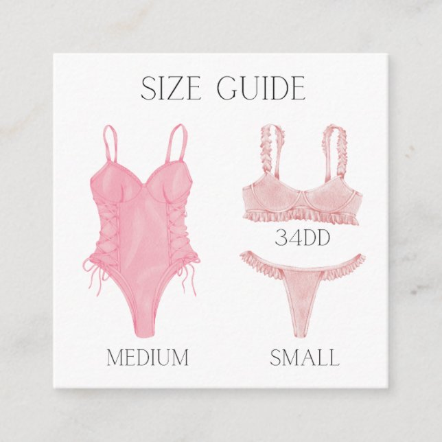 Enclosure size card for lingerie shower invitation (Front)