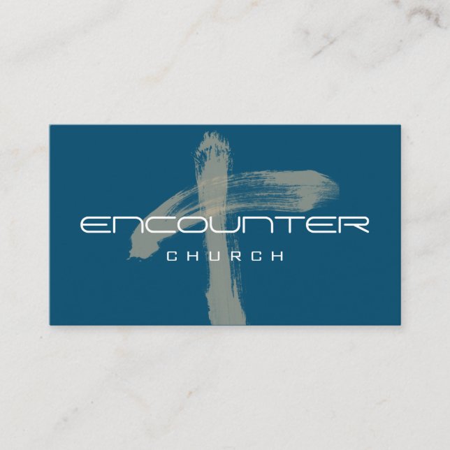 Encounter Cross Church Religion Christian Pastor Business Card (Front)