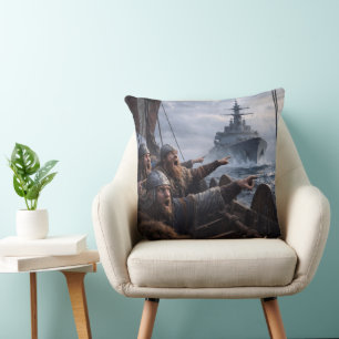 Encounter modern destroyer time war throw pillow p