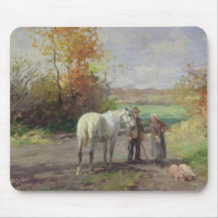 Encounter on the Way to the Field, 1897 Mouse Pad
