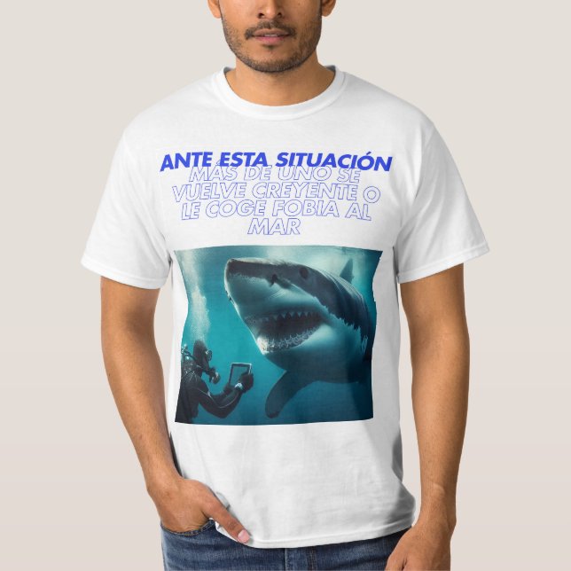 Encounter with a big white shark T-Shirt (Front)
