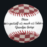 Encourage a Child & Brown Cream, Copper Checks Baseball<br><div class="desc">A nice gift to a child for his first game of baseball with words of encouragement from family. This one is a keeper always.

The design features a classy chequerboard with copper and brown cream colours.</div>