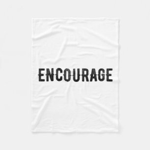 Encourage One Word Insrational Motivational Distre Fleece Blanket