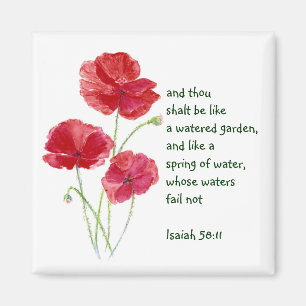 Encourage Promise Scripture Isaiah Poppy Garden Magnet
