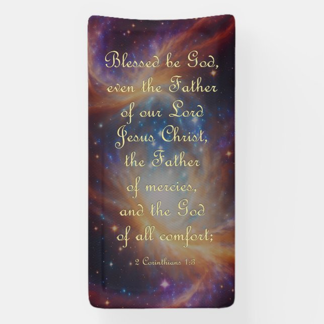 Encouragement Banner - 2 Corinthians 1:3 (Vertical)