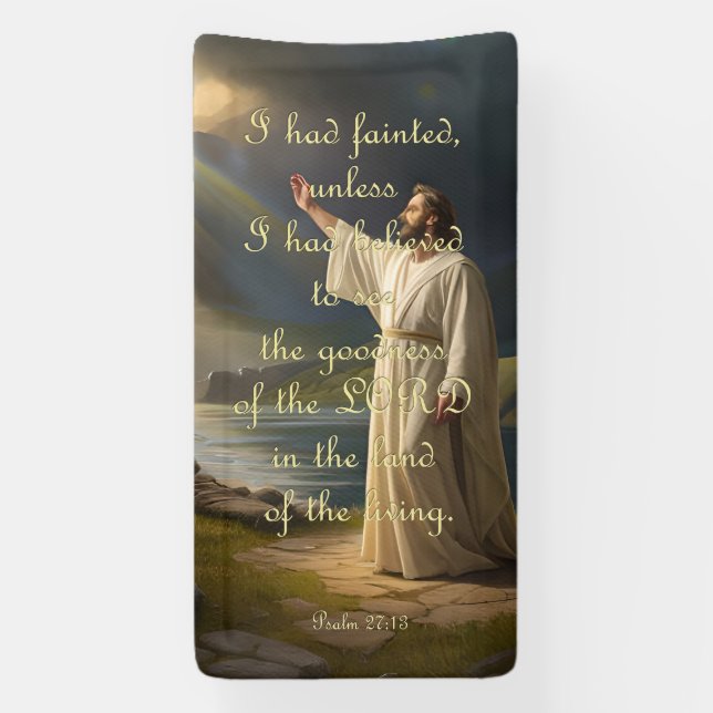 Encouragement Banner - Psalm 27:13 (Vertical)