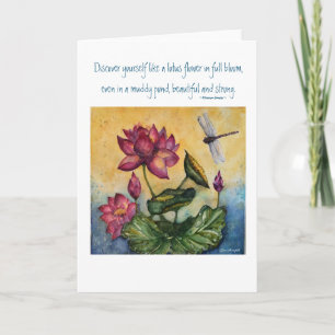 Encouragement Blooming Lotus Art Greeting Card