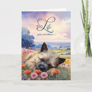 Encouragement Cairn Terrier Dog Wildflower Meadow Card