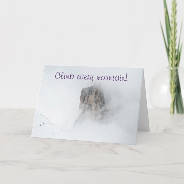 Encouragement card with mountain climbers (Front)