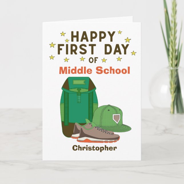 Encouragement First Day of Middle School Card (Front)