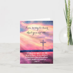 Encouragement for the sick. Christian folded card