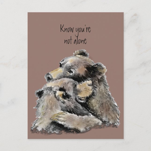 Encouragement,Get Well, Cancer, Loss Bear Hugs Postcard (Front)