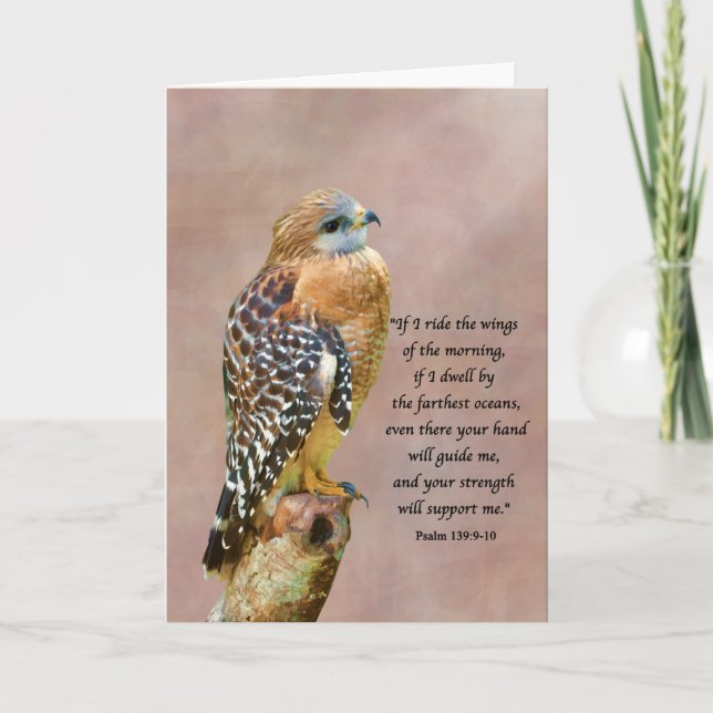 Encouragement, Get Well, Spiritual, Hawk on a Limb Card (Front)
