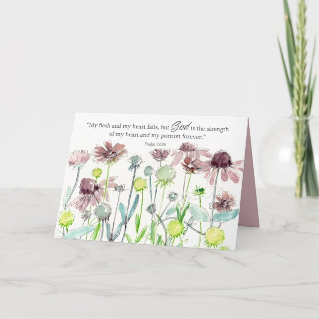 Encouragement God Loves You Scripture Psalm Flower Card (Front)