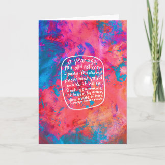 Encouragement greeting card quote blank abstract