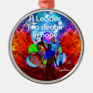 Encouragement message for leadership. metal tree decoration