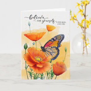 Encouragement Monarch Butterfly on Poppies Card