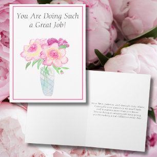 Encouragement Of Taking Care Elderly Peonies Card