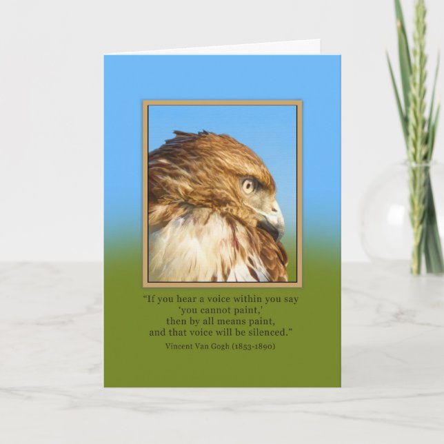 Encouragement, Rough-legged Hawk, Card (Front)