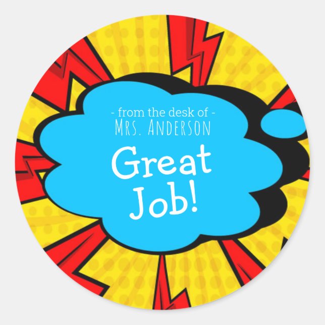 Encouragement Sticker Teachers Name (Front)