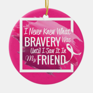 Encouragement words for a brave friend with cancer ceramic tree decoration