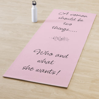 Encouragement yoga mat, strong woman mat