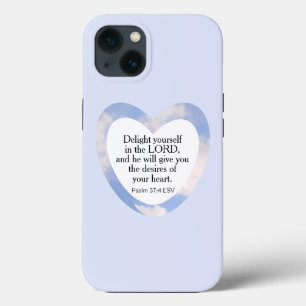 Encouraging and Uplifting Light Blue Bible Verse iPhone 13 Case