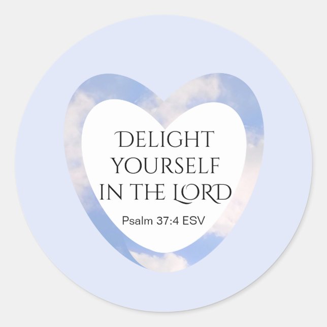 Encouraging and Uplifting Light Blue Bible Verse Classic Round Sticker (Front)