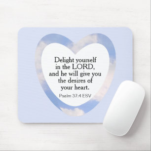 Encouraging and Uplifting Light Blue Bible Verse Mouse Pad