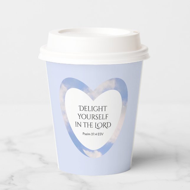Encouraging and Uplifting Light Blue Bible Verse Paper Cups (Front)